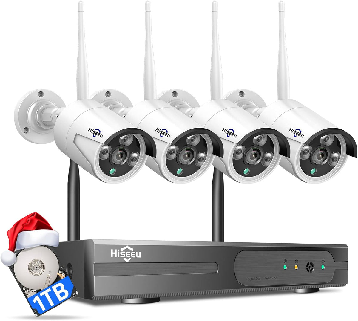 8 Channel 4Pcs Wireless Security Camera System with 1TB Hard Drive Y384