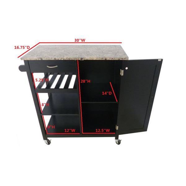 Black Kitchen Island Cart K1067
