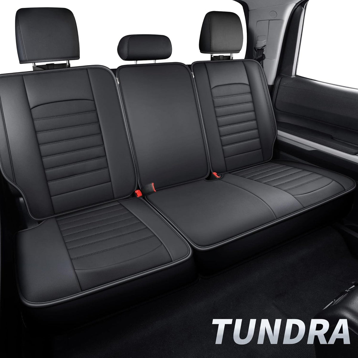 Black Faux Leather Seat Covers Front Set 2 pcs U825482