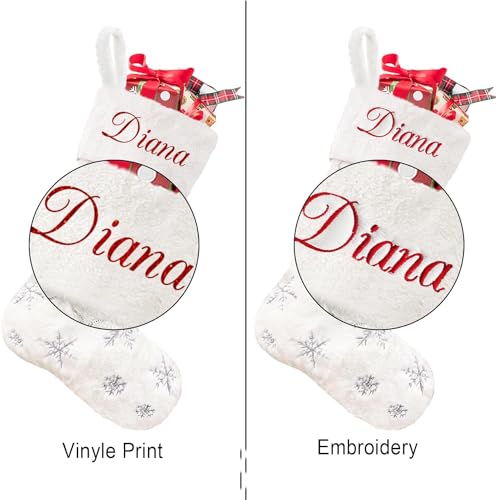 White 1 Pack Large Faux Fur Christmas Stockings O1236