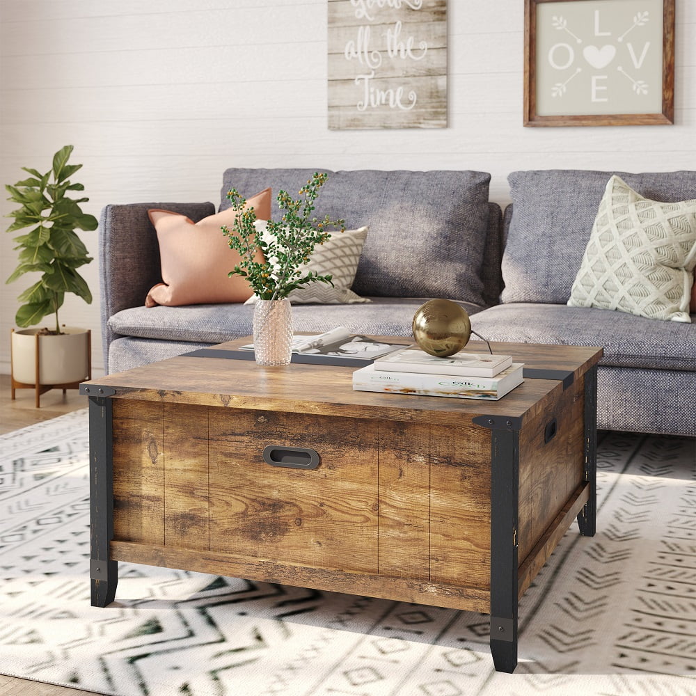 35.4" Square Coffee Table with Storage B15713