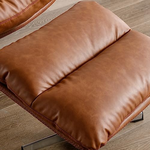 Cream Linen Swivel Accent Chair with Ottoman Q4315