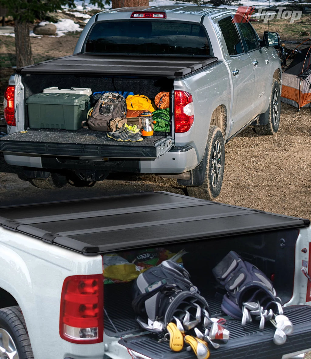 Tri-Fold Hard Tonneau Cover Truck Bed FRP On Top X4074