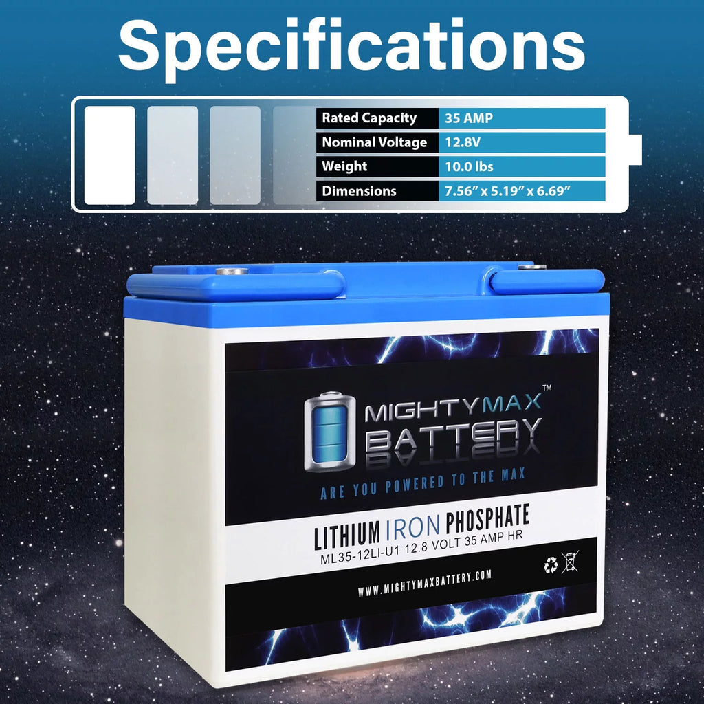 12V 35AH U1 Lithium Replacement Battery K84062