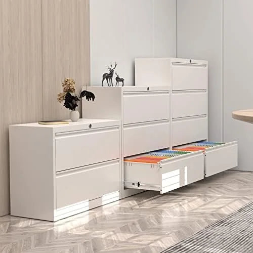 Black 2 Drawer Metal File Cabinet with Lock P34768