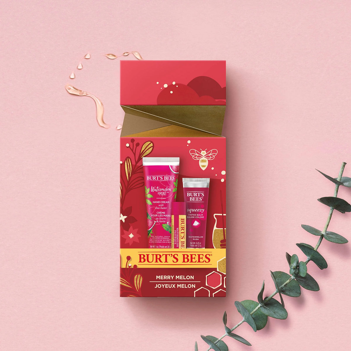 Watermelon Lip Balm, Lip Stain Balm Duo & Hand Cream 3-Pack I94790