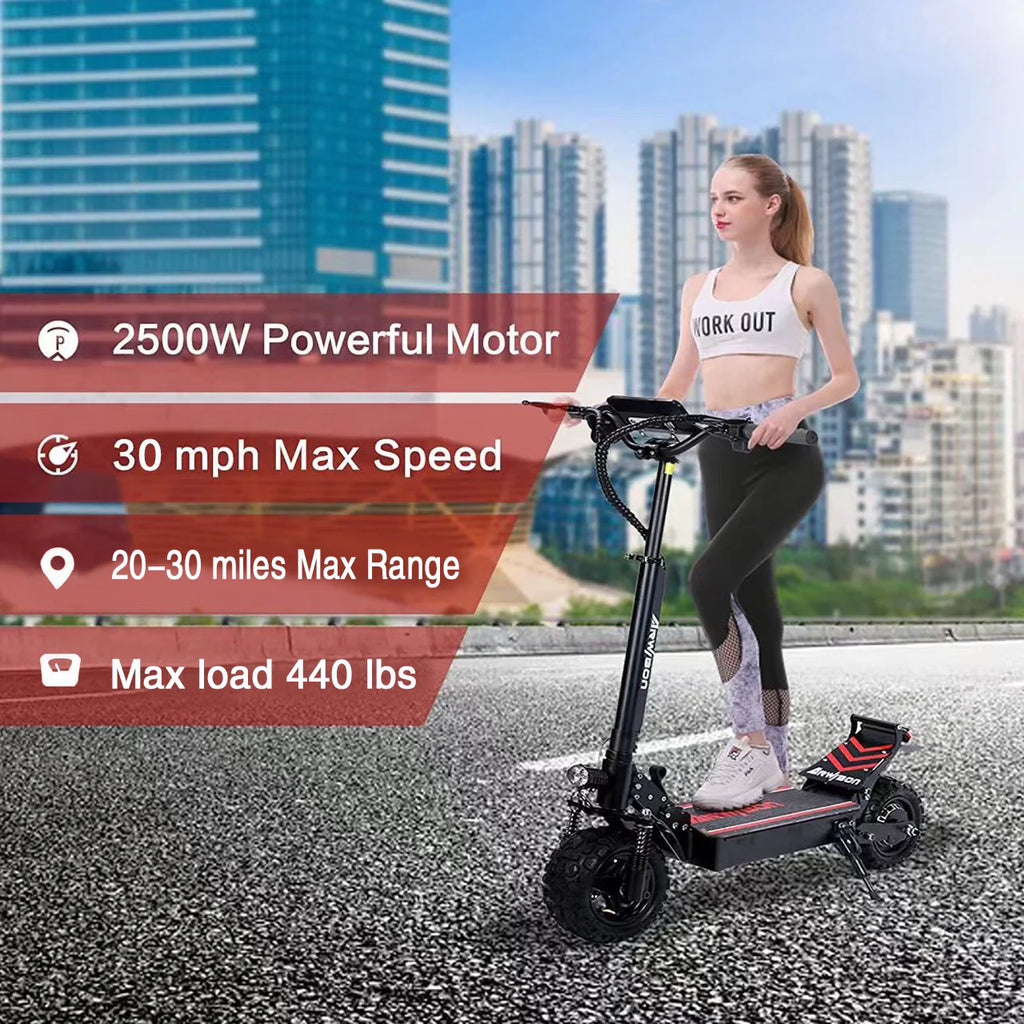 Electric Kick Scooter for Adults, 2500W Motor, 30 MPH, 48V/16AH P309517