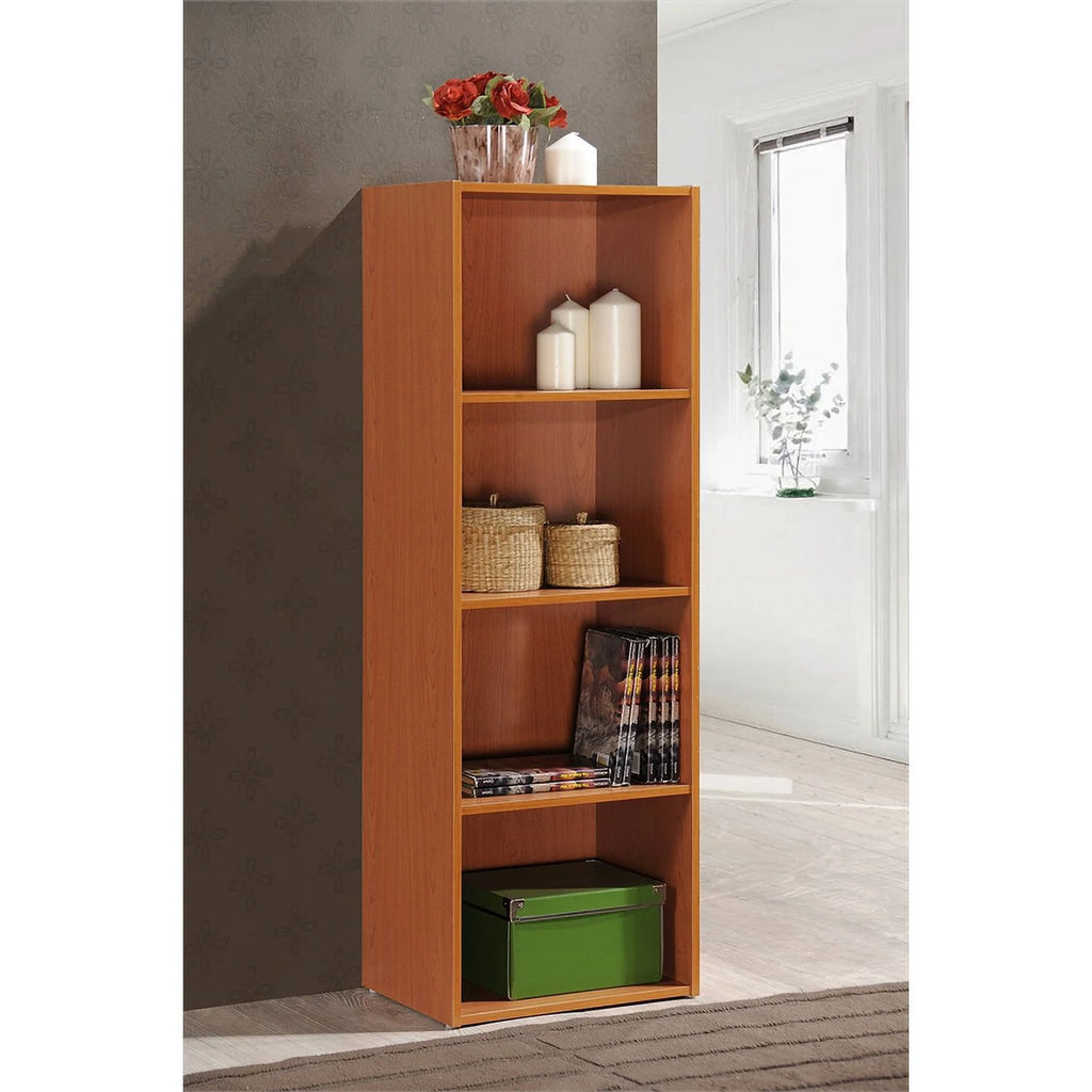 Four Shelf Wooden Bookcase in Cherry Finish K5348
