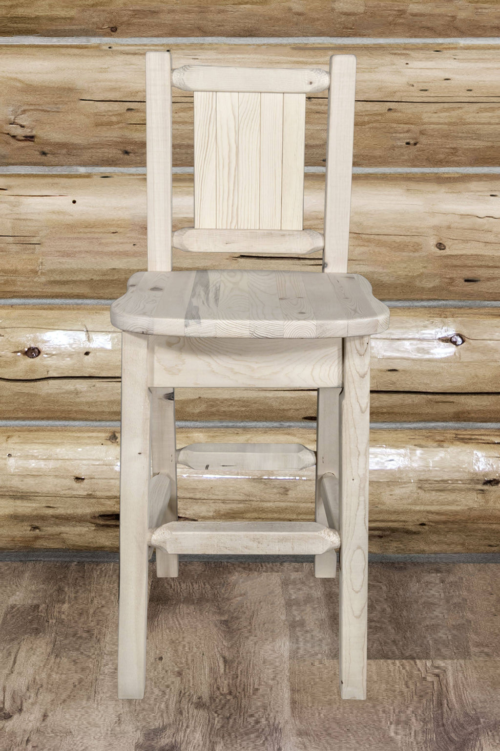 Counter Height Back Barstool with Bear Design G18998
