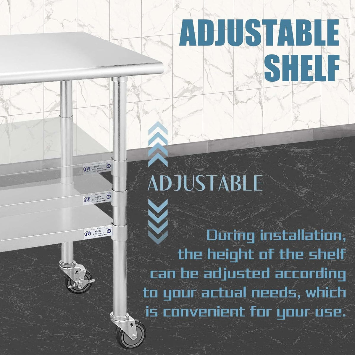 Stainless Steel Table 30 x 48 Inches with Caster Wheels X577361