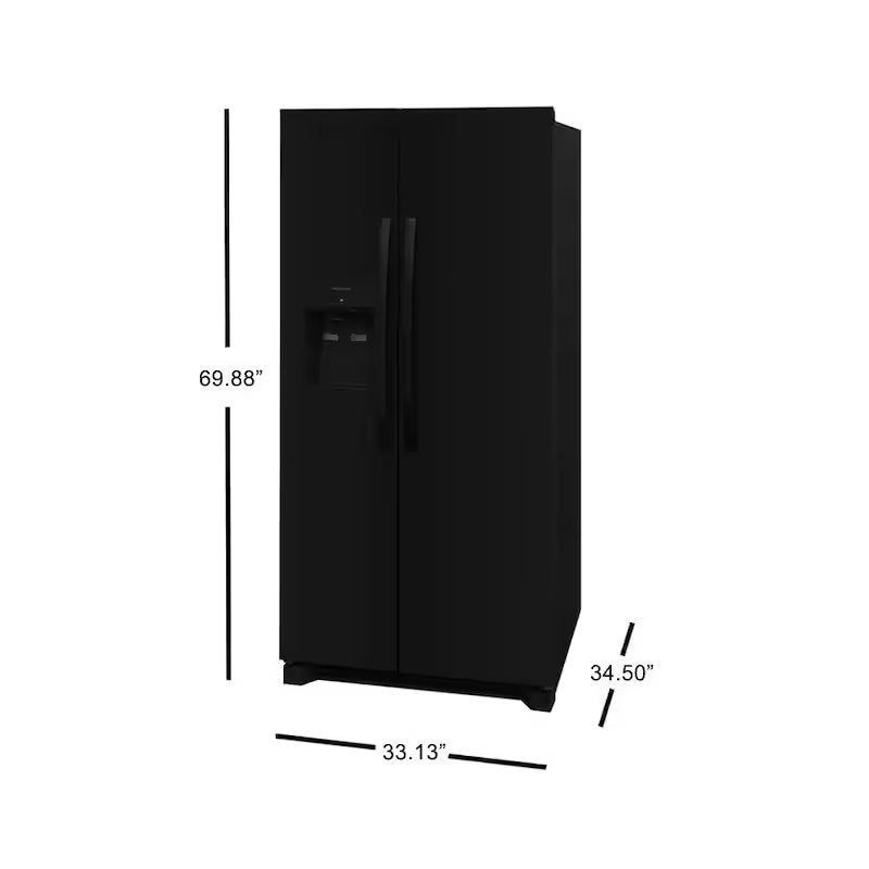 22.3 cu. ft. Side by Side Refrigerator in Black W8350