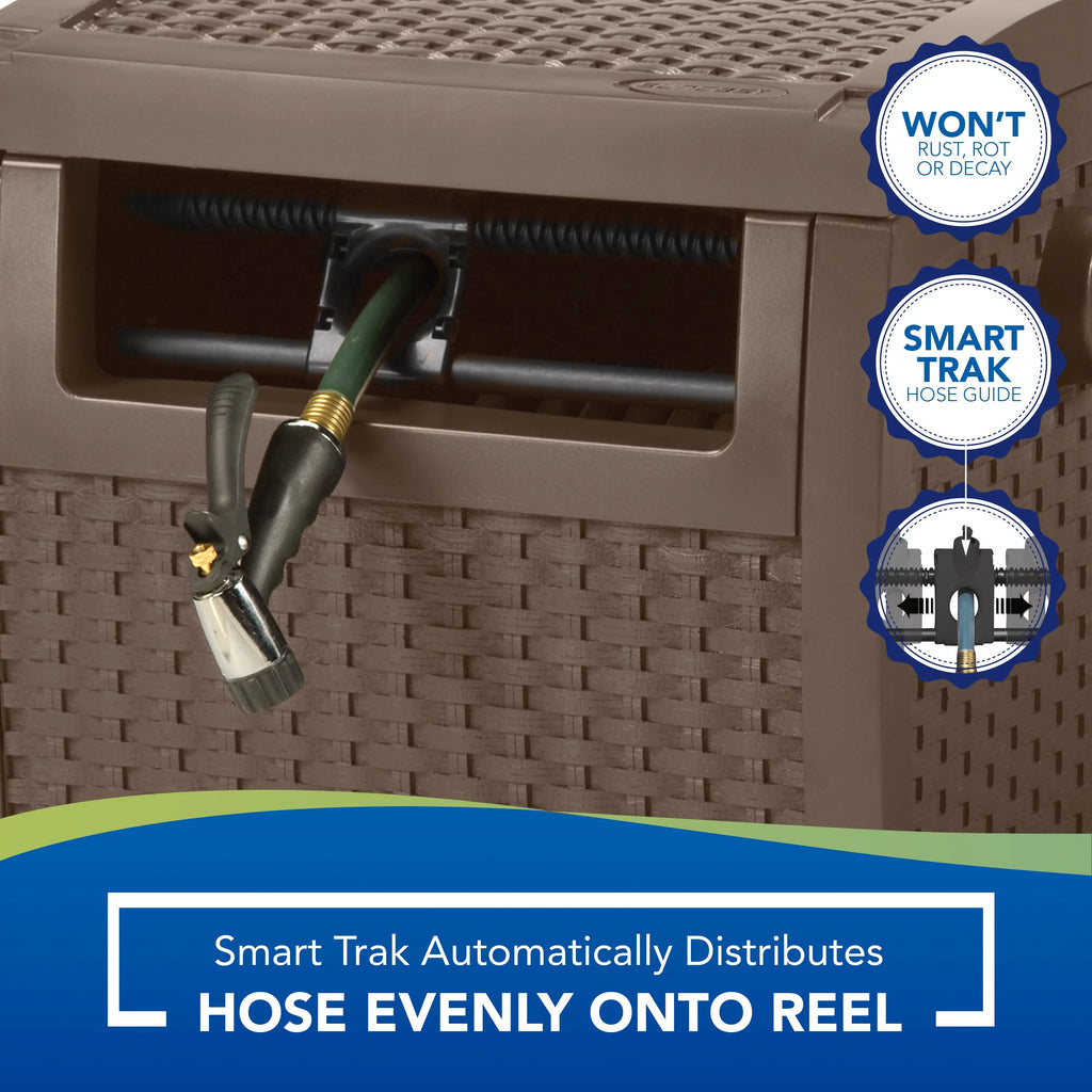Wicker Hose Hideaway Reel with Hose Guide Q58172