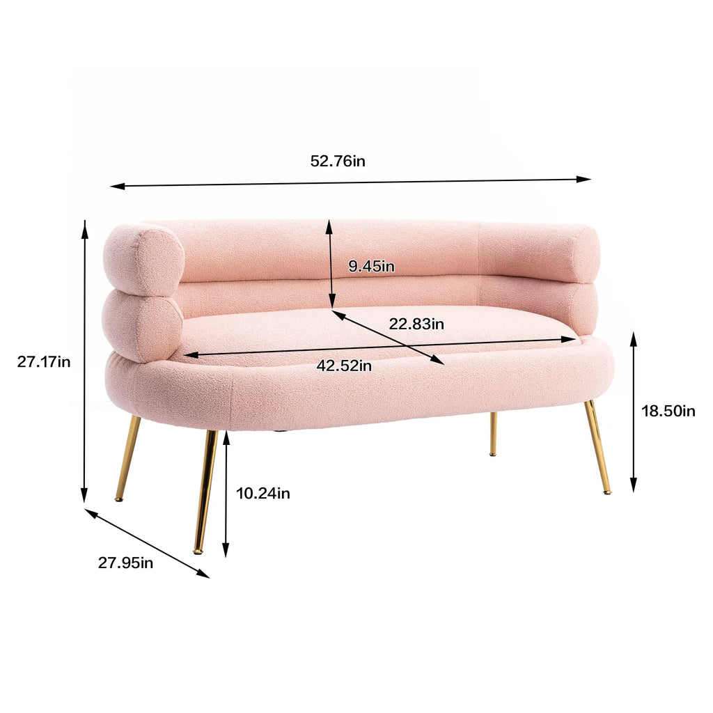 Pink Polyester Upholstered Wingback Accent Chair with Metal Legs X24188