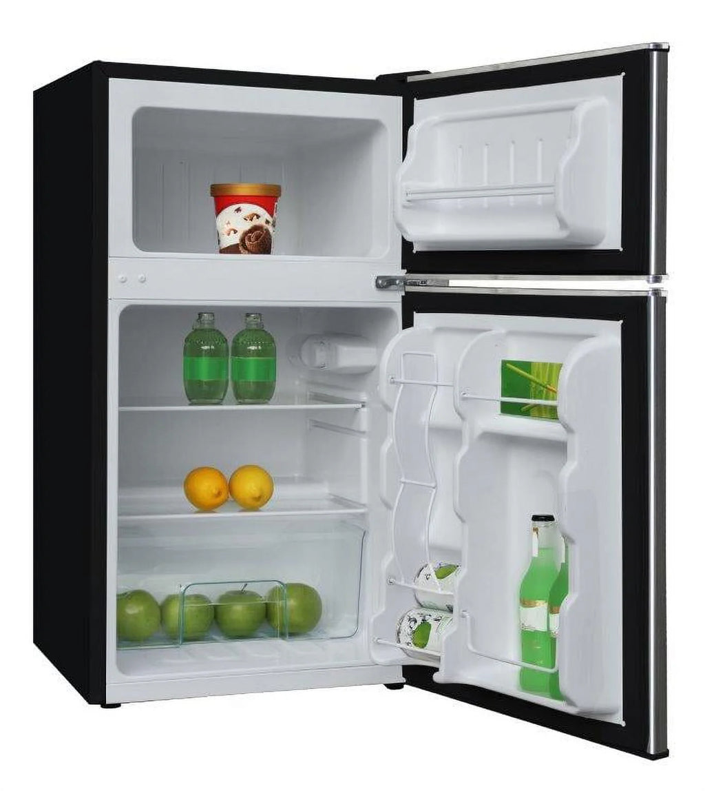 2 Door Compact Refrigerator with Chrome Trim T538
