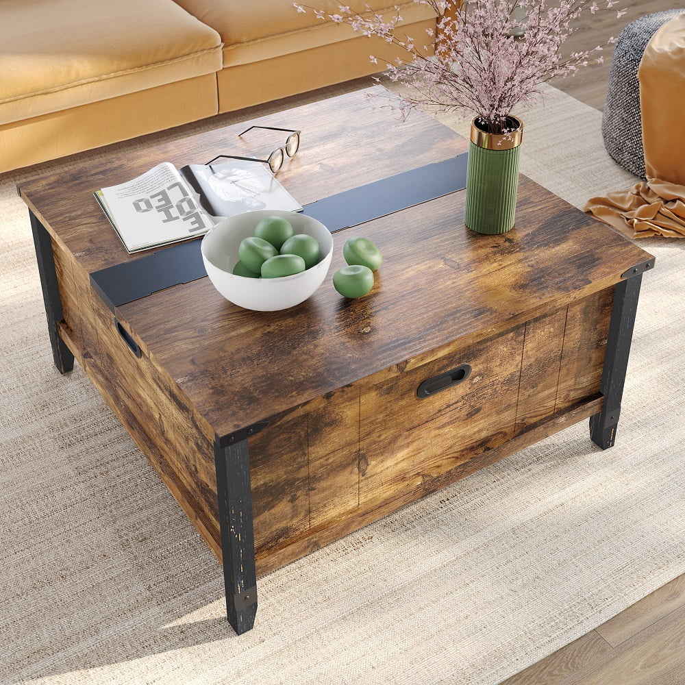 35.4" Square Coffee Table with Storage B15713