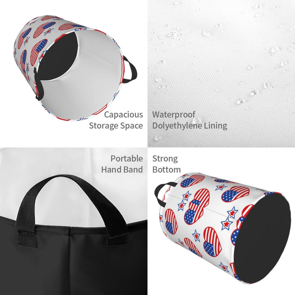 Round Waterproof Collapsible Laundry Basket U483446