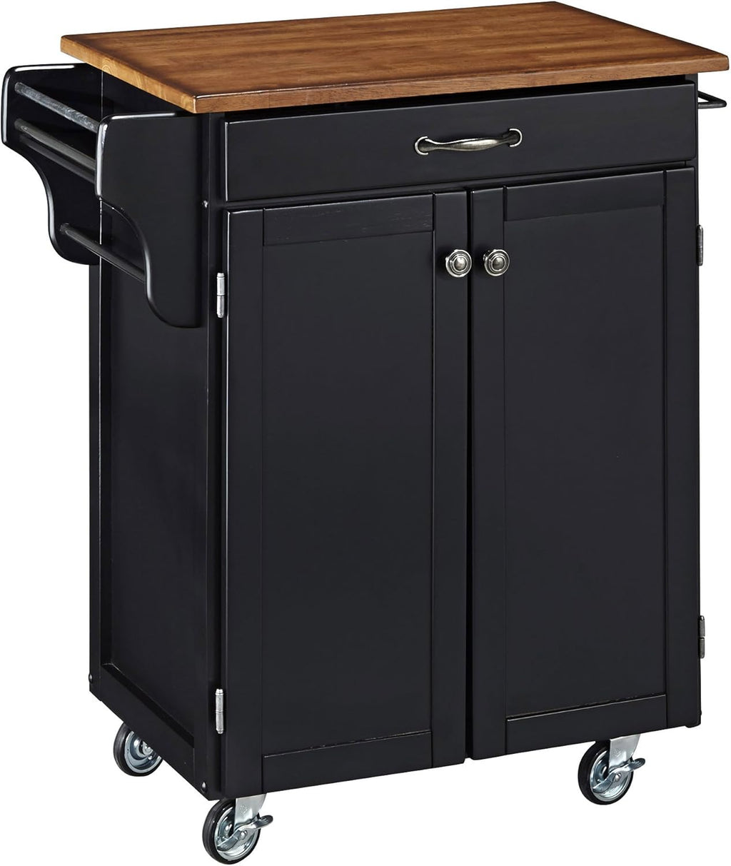 Cherry 2 Door Kitchen Cart with Oak Top V734393