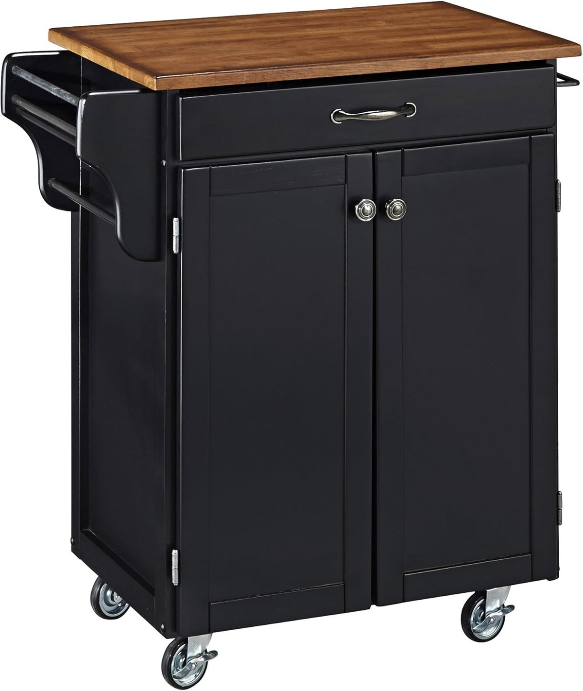 Cherry 2 Door Kitchen Cart with Oak Top V734393