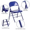 Cobalt Blue Metal Folding Chair S2307