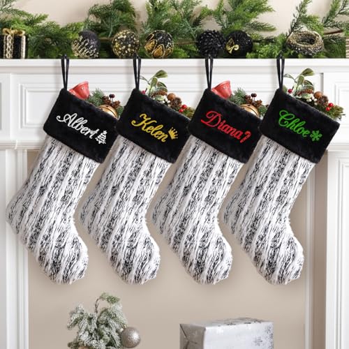White 1 Pack Large Faux Fur Christmas Stockings O1236