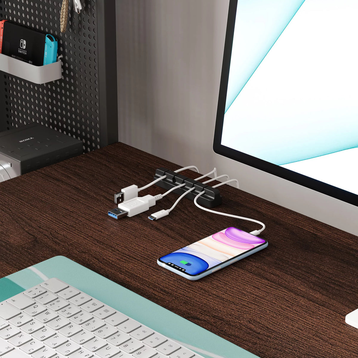 48 Inch Computer Desk with Shelves and Storage Drawer B896407