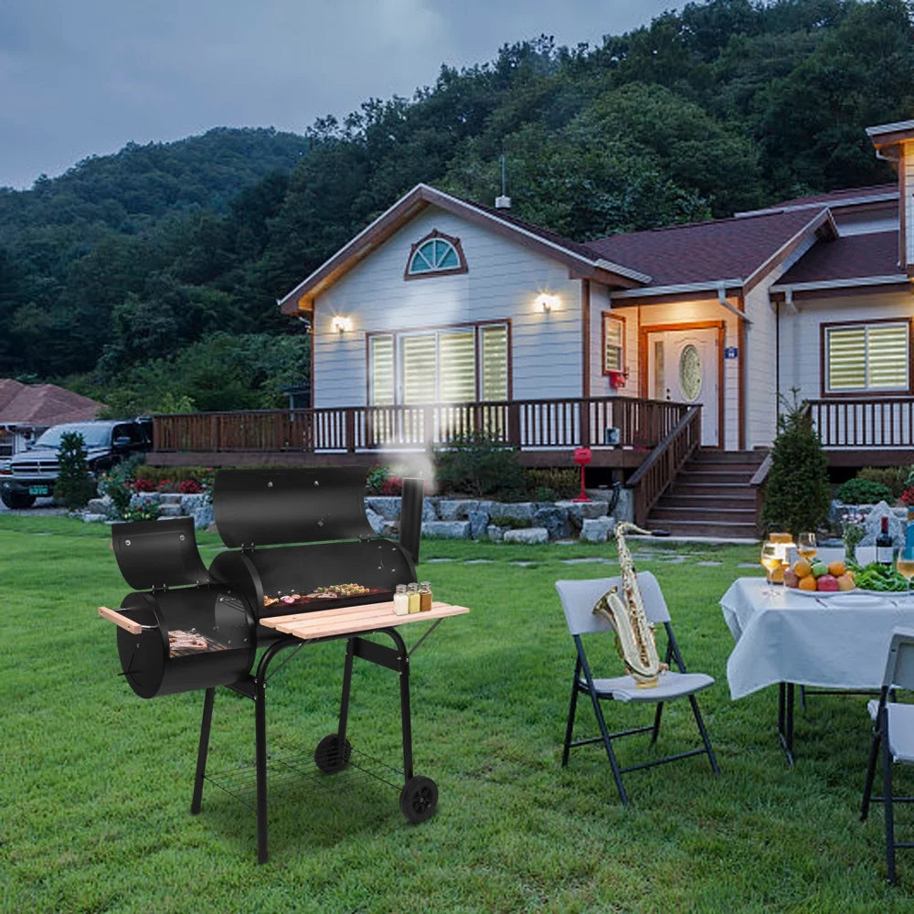 Portable Charcoal Grill and Offset Smoker S16002