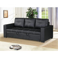 Faux Leather Convertible Sofa in Black H53966