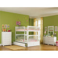 White Full Over Full Size Bunkbed with Trundle Bed F286025