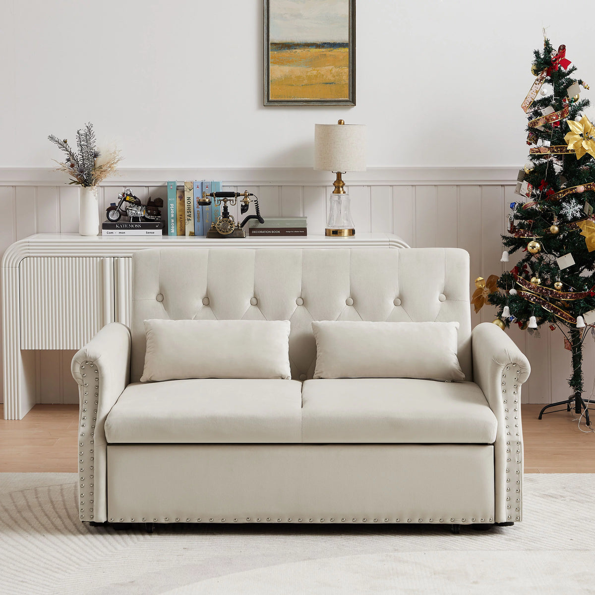 Velvet Convertible Sleeper Sofa Bed B729246