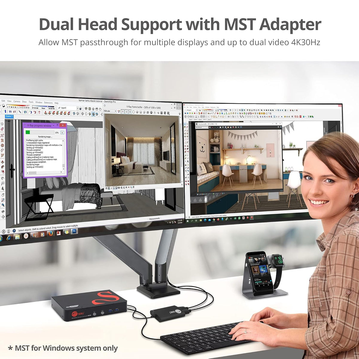 4K DisplayPort 2 Port KVM Switch with Audio and Microphone Q339