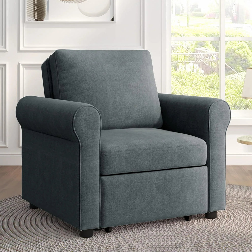 Dark Blue Convertible Sleeper Chair Bed T11593
