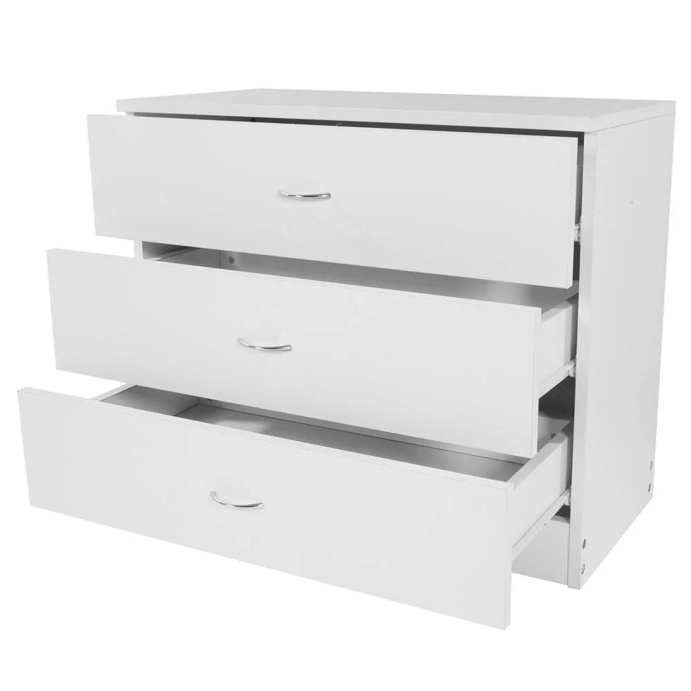 White 3-Drawer Dresser Night Stand Side Table S4838