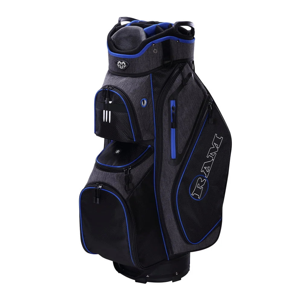 Golf Cart Bag with 14 Way Dividers Black Red T995