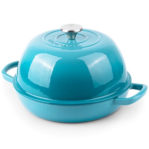 Enamelled Cast Iron Dutch Oven Pot, Dark Blue, 6 Quarts B295456