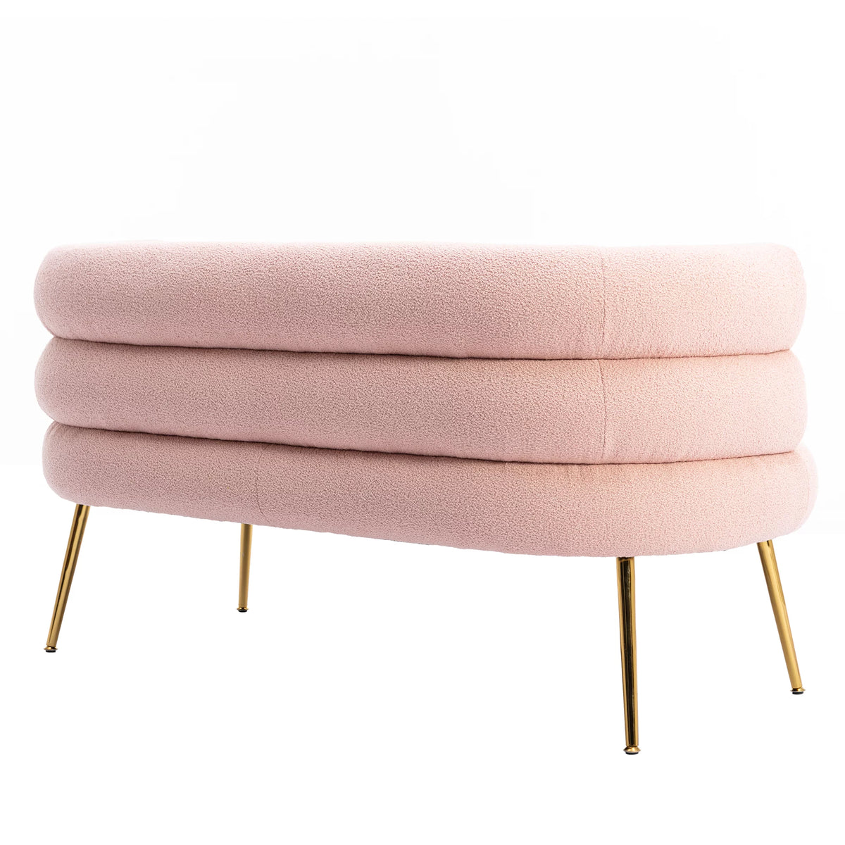 Pink Polyester Upholstered Wingback Accent Chair with Metal Legs X24188