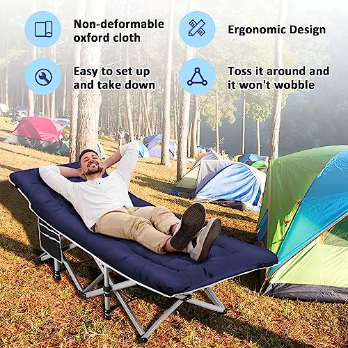 Portable Camping Cot with Thick Mattress and Carry Bag T7073