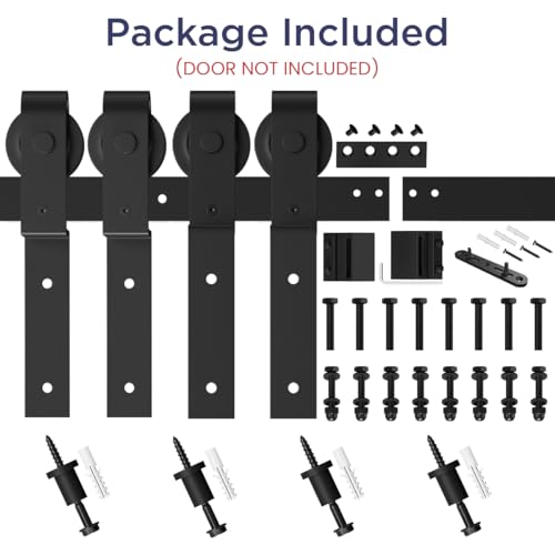 6.6 Feet Bypass Sliding Barn Door Hardware Kit X8266