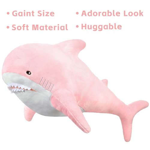 Pink 32in Shark Plush Toy L7681