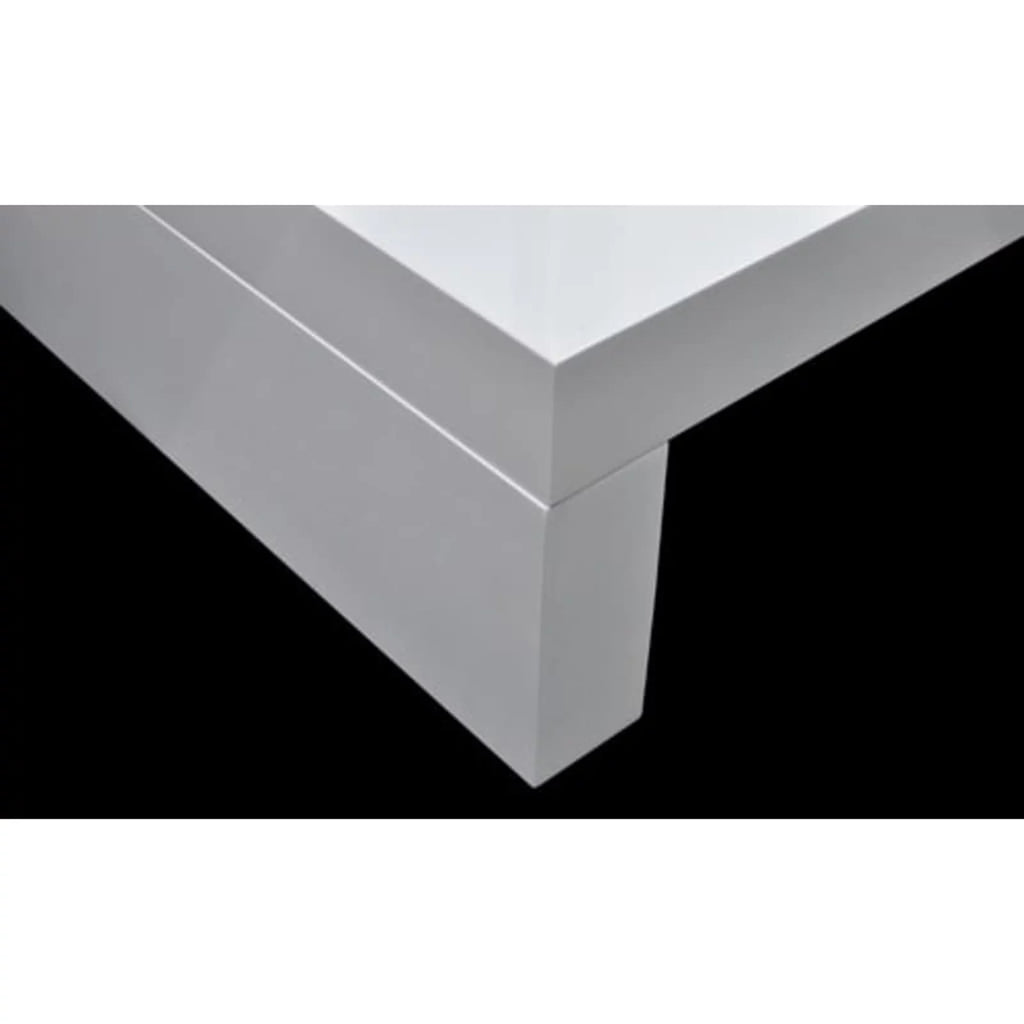 White High Gloss Coffee Table with Tempered Glass Top C72048
