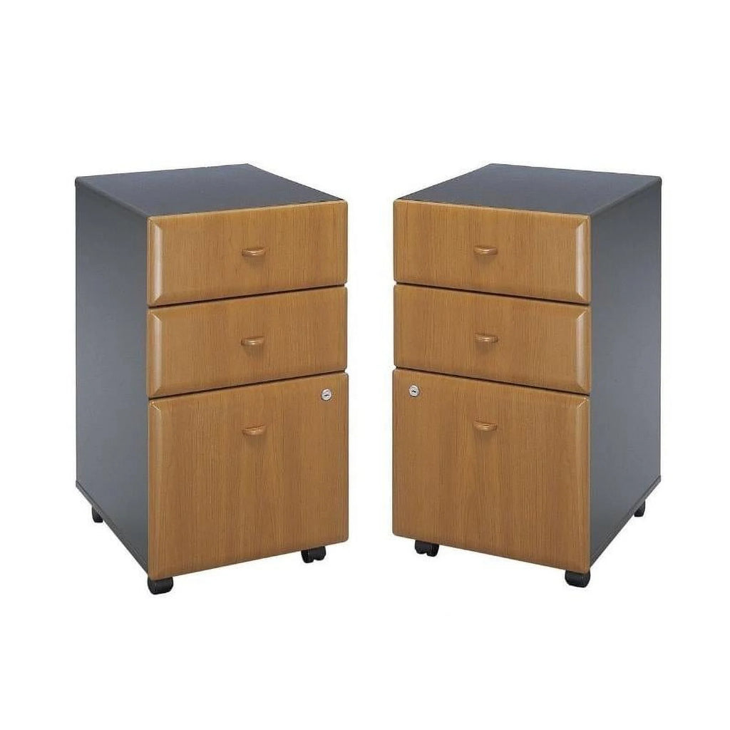 3 Drawer Wood Mobile Filing Cabinet Set of 2 U948