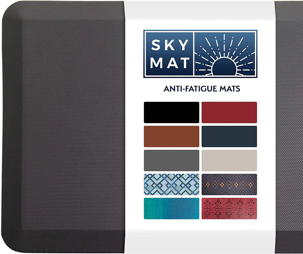 Anti Fatigue Cushioned 3/4 Inch Black Floor Mat V2517