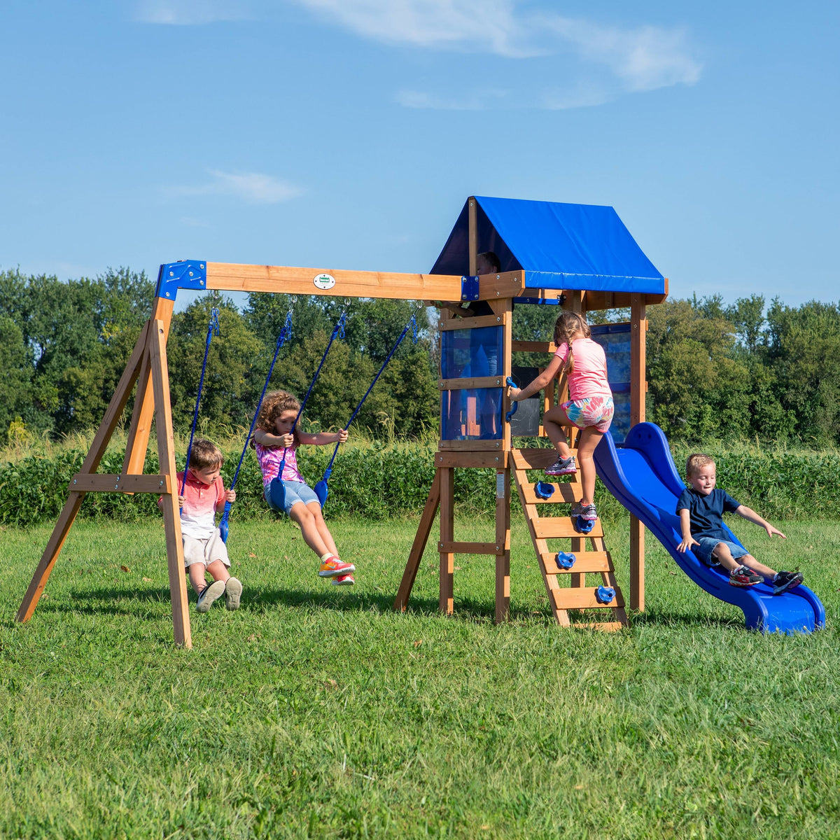 Wooden Cedar Swing Set S444