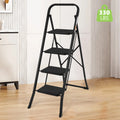 4 Step Folding Step Stool with Anti-Slip Pedal, 330lbs Capacity, Black L74096