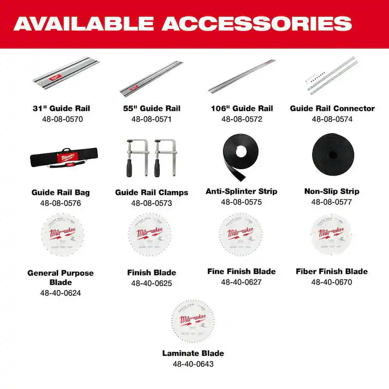 18V Brushless Cordless 6-1/2 in. Plunge Track Saw Kit with Guide Rail O6100