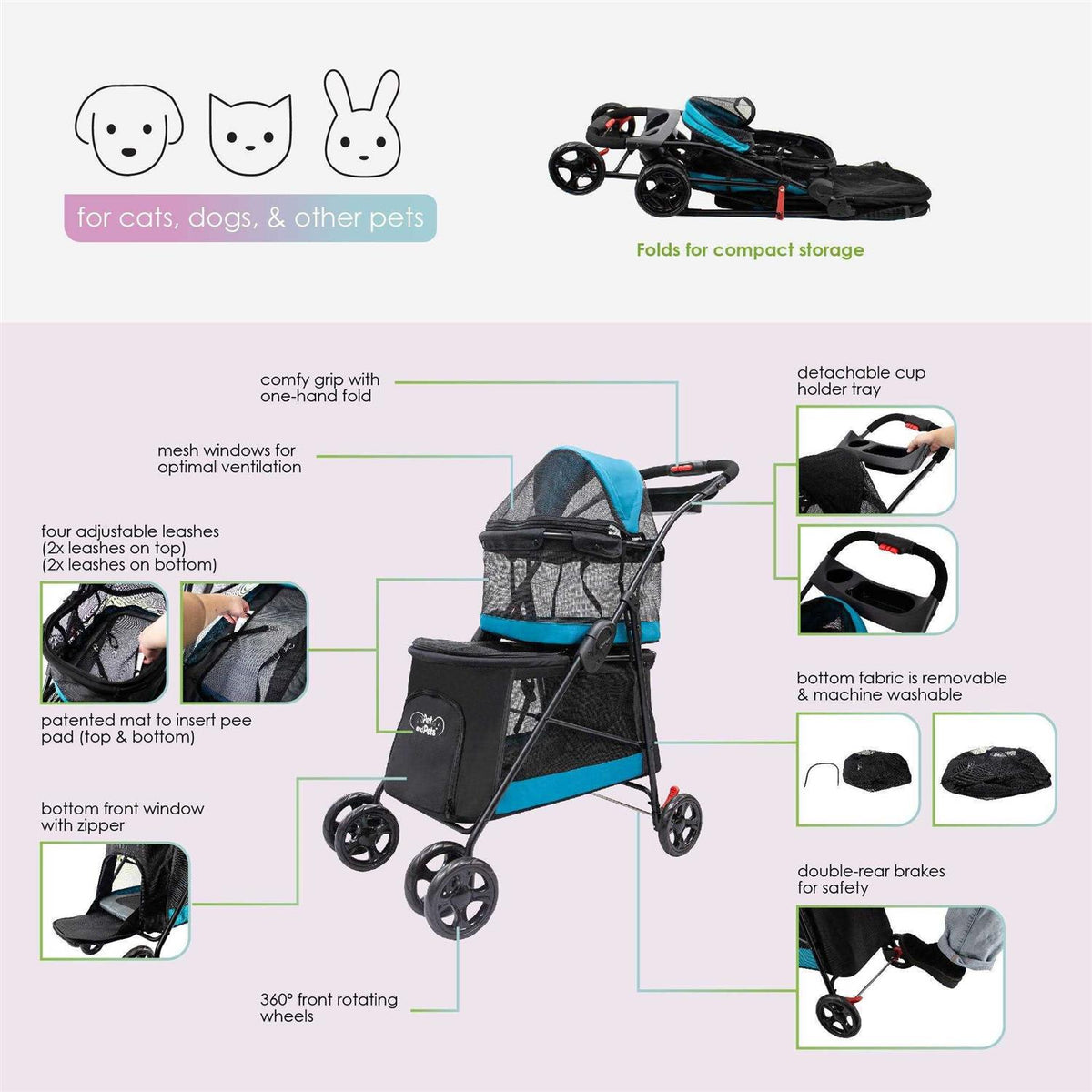 Double Decker Pet Stroller V27164