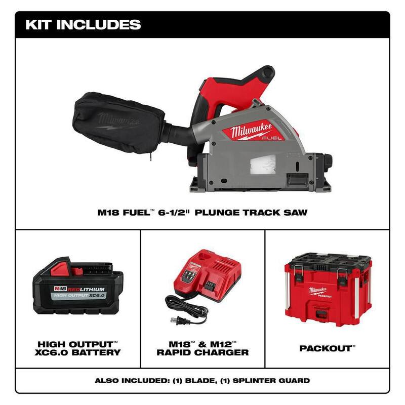 18V Brushless Cordless 6-1/2 in. Plunge Track Saw Kit with Guide Rail O6100