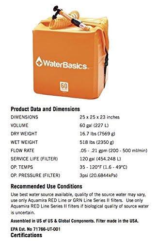 60 Gallon Water Storage Kit with Filter E905