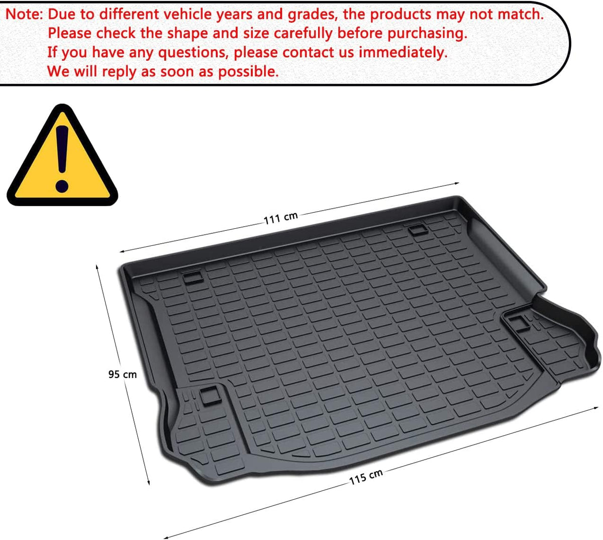 All Weather 3D TPO Waterproof Cargo Tray Trunk Floor Mat Protector L490