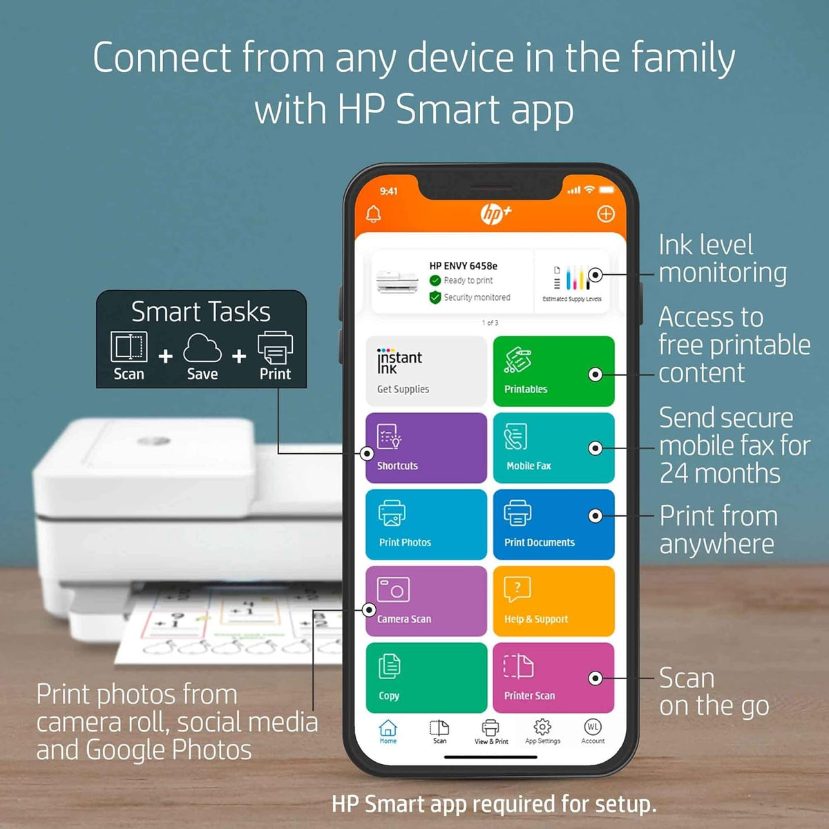 White Wireless Color Inkjet All-in-One Printer H66321