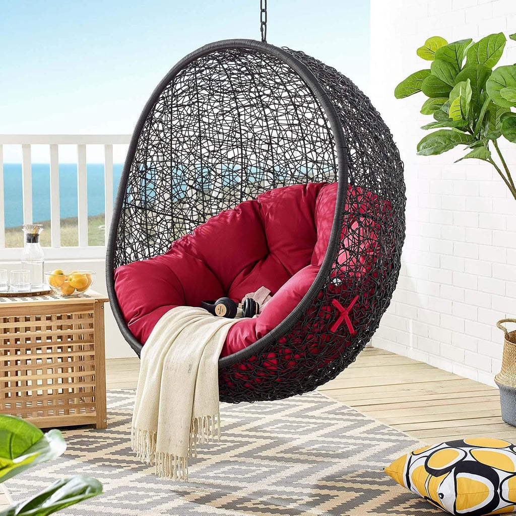 Black White Outdoor Patio Lounge Chair L145603